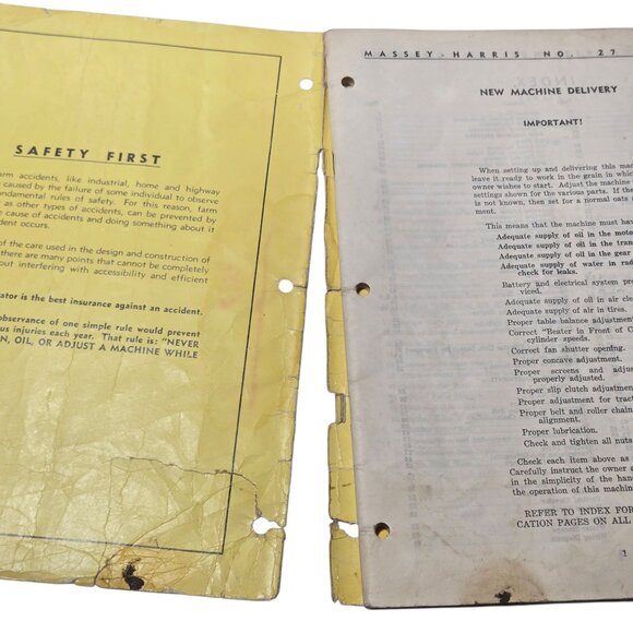 Massey Harris No 27 Combine 1951 Setting Up  Operating Instructions Manual AS IS - Picture 16 of 16